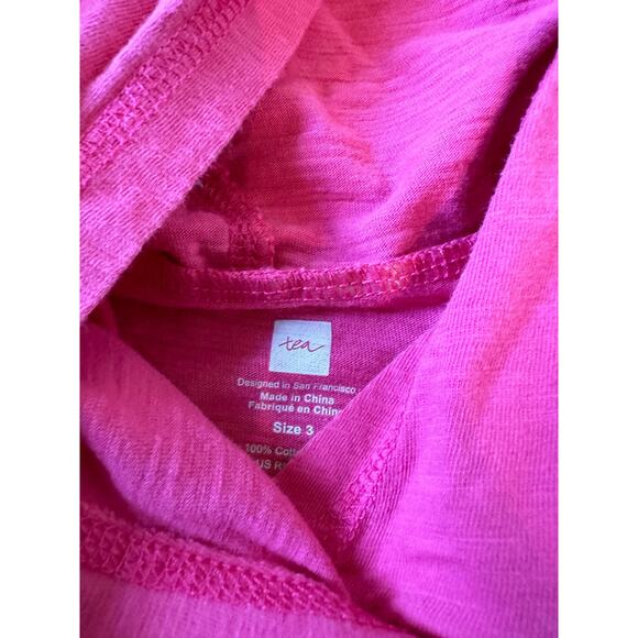 Tea Collection Girls’ Pink Hooded Top Size 3 - Picture 3 of 4